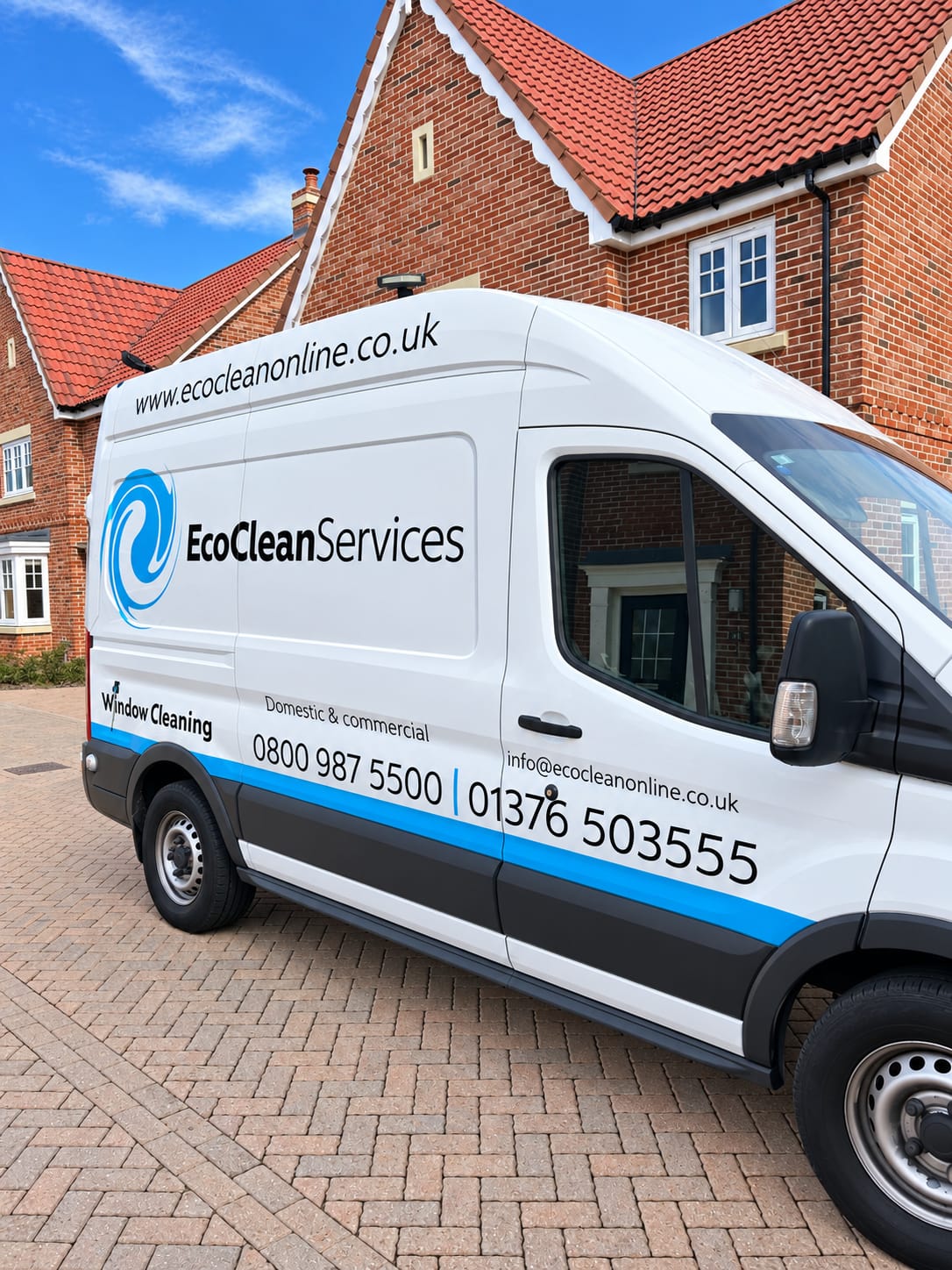 Current white EcoClean Services van